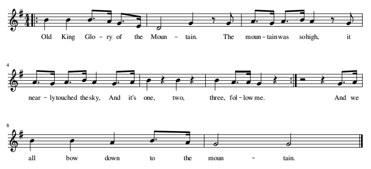 Old King Glory musical notation