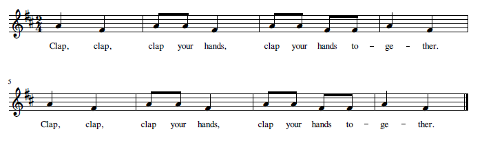 Clap Your Hands musical notation